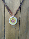 Boho ceramic mandala pendant